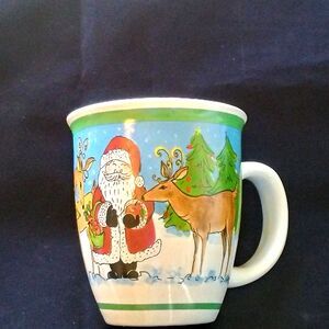 The Stone Bunny Inc Christmas Coffee Cups Set Of 2 Santa And Penguin